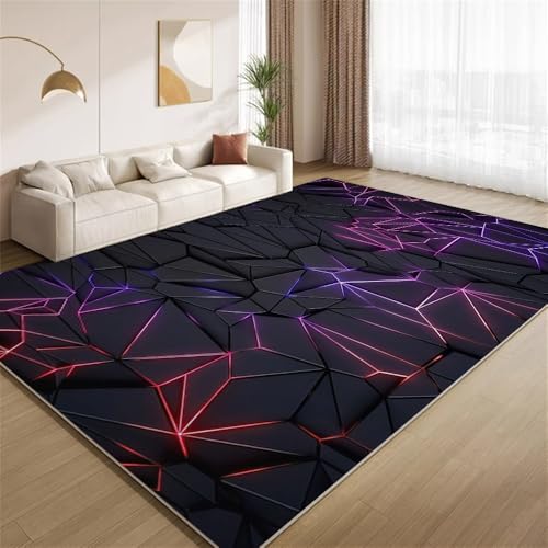 POKXAEU Neon Gamer Teppich Schwarzer Riss Geometrisch Eingangsbereich-Teppich rutschfest Fußmatte weich waschbar Bodenteppich für Wohnzimmer Innenbereich Flur Matten 60x90cm POKXAEU Neon Gamer Teppich Schwarzer Riss Geometrisch Eingangsbereich-Teppich rutschfest Fußmatte weich waschbar Bodenteppich für Wohnzimmer Innenbereich Flur Matten 60x90cm von POKXAEU