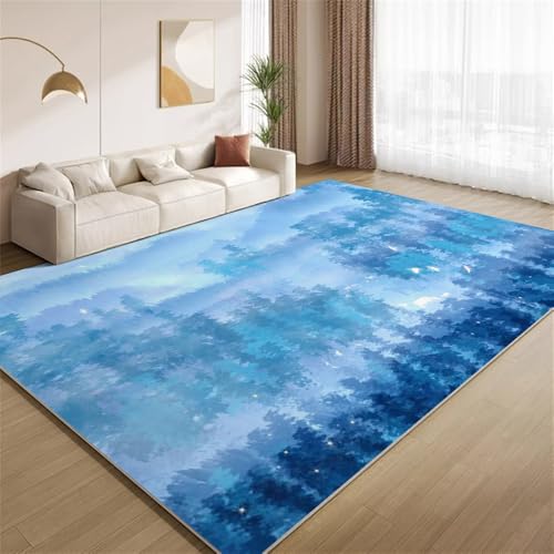 POKXAEU Ölgemälde-Wald Teppich Blauer Pigmentdruck Maschinenwaschbare Teppiche für Wohnzimmer weich rutschfest Teppich für Schlafzimmer Kinderzimmer Klassenzimmer Büro 150x210cm POKXAEU Ölgemälde-Wald Teppich Blauer Pigmentdruck Maschinenwaschbare Teppiche für Wohnzimmer weich rutschfest Teppich für Schlafzimmer Kinderzimmer Klassenzimmer Büro 150x210cm von POKXAEU