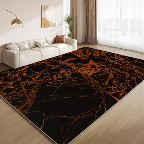 POKXAEU Orange-Schwarzer Marmor Teppich Modernes Gebranntes Orange Maschinenwaschbare Teppiche für Wohnzimmer weich rutschfest Teppich für Schlafzimmer Kinderzimmer Klassenzimmer Büro 150x210cm POKXAEU Orange-Schwarzer Marmor Teppich Modernes Gebranntes Orange Maschinenwaschbare Teppiche für Wohnzimmer weich rutschfest Teppich für Schlafzimmer Kinderzimmer Klassenzimmer Büro 150x210cm von POKXAEU