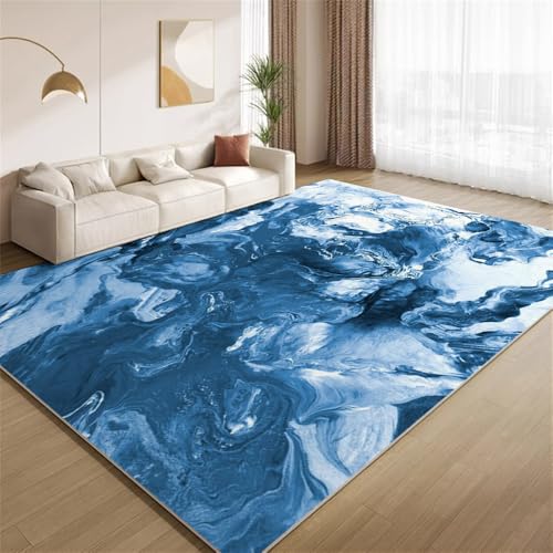POKXAEU Ozeanblaue Wellen Teppich Abstrakte Wellenwirbel Rutschfester Bodenteppich weicher dünnen Kurzflor-Teppich für Wohnzimmer Schlafzimmer Küche Büro Esszimmer Hartholzboden 160x200cm POKXAEU Ozeanblaue Wellen Teppich Abstrakte Wellenwirbel Rutschfester Bodenteppich weicher dünnen Kurzflor-Teppich für Wohnzimmer Schlafzimmer Küche Büro Esszimmer Hartholzboden 160x200cm von POKXAEU