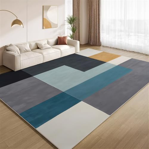 POKXAEU Retro Bunt Geometrisch Teppich Minimalistisches Blaugrau Eingangsbereich-Teppich rutschfest Fußmatte weich waschbar Bodenteppich für Wohnzimmer Innenbereich Flur Matten 60x90cm POKXAEU Retro Bunt Geometrisch Teppich Minimalistisches Blaugrau Eingangsbereich-Teppich rutschfest Fußmatte weich waschbar Bodenteppich für Wohnzimmer Innenbereich Flur Matten 60x90cm von POKXAEU
