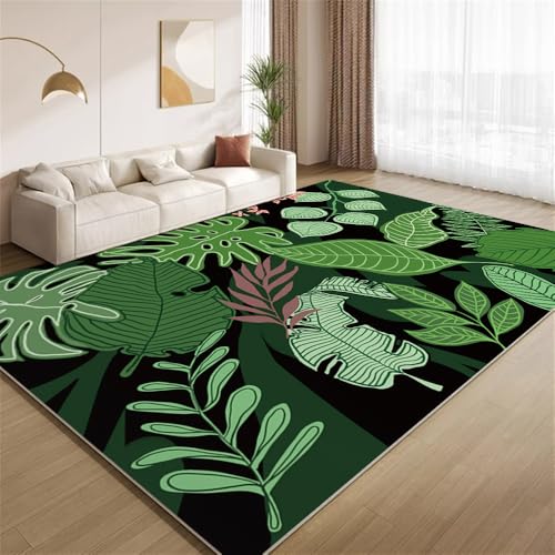POKXAEU Tropische Grünpflanzen Teppich Schlichte Moderne Kunst Maschinenwaschbare Teppiche für Wohnzimmer weich rutschfest Teppich für Schlafzimmer Kinderzimmer Klassenzimmer Büro 150x210cm POKXAEU Tropische Grünpflanzen Teppich Schlichte Moderne Kunst Maschinenwaschbare Teppiche für Wohnzimmer weich rutschfest Teppich für Schlafzimmer Kinderzimmer Klassenzimmer Büro 150x210cm von POKXAEU