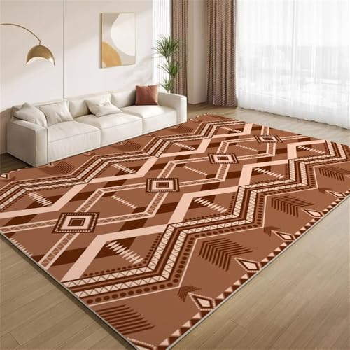 POKXAEU Vintage-Braun-Tribal Teppich Aztekische Geometrische Kunst Waschbarer Wohnzimmer-Schlafzimmer-Teppich weich rutschfest Kurzflor Matte für Bauernhaus Zuhause Boden Flur 120x150cm POKXAEU Vintage-Braun-Tribal Teppich Aztekische Geometrische Kunst Waschbarer Wohnzimmer-Schlafzimmer-Teppich weich rutschfest Kurzflor Matte für Bauernhaus Zuhause Boden Flur 120x150cm von POKXAEU