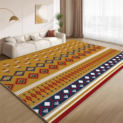 POKXAEU Vintage-Braun-Tribal Teppich Retro-Rot-Blau-Akzente Rutschfester Bodenteppich weicher dünnen Kurzflor-Teppich für Wohnzimmer Schlafzimmer Küche Büro Esszimmer Hartholzboden 160x200cm POKXAEU Vintage-Braun-Tribal Teppich Retro-Rot-Blau-Akzente Rutschfester Bodenteppich weicher dünnen Kurzflor-Teppich für Wohnzimmer Schlafzimmer Küche Büro Esszimmer Hartholzboden 160x200cm von POKXAEU