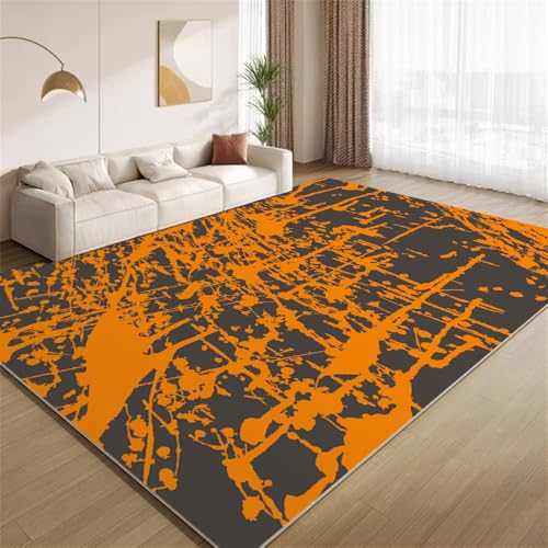 POKXAEU Vintage Gebranntes Orange Teppich Retro-Schwarz-Orange Eingangsbereich-Teppich rutschfest Fußmatte weich waschbar Bodenteppich für Wohnzimmer Innenbereich Flur Matten 60x90cm POKXAEU Vintage Gebranntes Orange Teppich Retro-Schwarz-Orange Eingangsbereich-Teppich rutschfest Fußmatte weich waschbar Bodenteppich für Wohnzimmer Innenbereich Flur Matten 60x90cm von POKXAEU