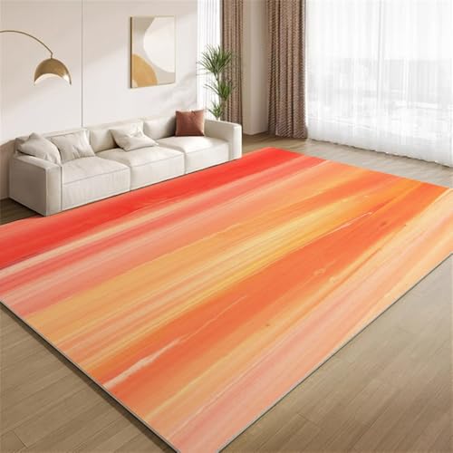 POKXAEU Vintage Ombre Orange Teppich Gebrannte Orange Textur Waschbare Teppiche für Wohnzimmer weiche Schlafzimmerteppiche Rutschfester Akzentteppich für Büro Kinderzimmer Dekor 120x180cm von POKXAEU