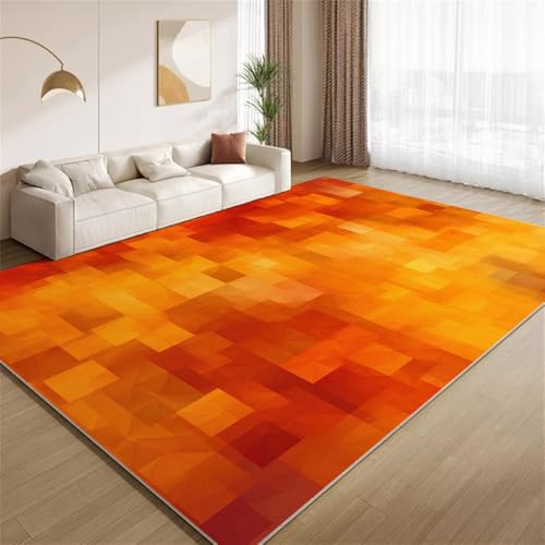 Vintage Gebranntes Orange Teppich Ombre Geometrische Struktur Rutschfester Bodenteppich weicher dünnen Kurzflor-Teppich für Wohnzimmer Schlafzimmer Küche Büro Esszimmer Hartholzboden 160x200cm Vintage Gebranntes Orange Teppich Ombre Geometrische Struktur Rutschfester Bodenteppich weicher dünnen Kurzflor-Teppich für Wohnzimmer Schlafzimmer Küche Büro Esszimmer Hartholzboden 160x200cm von POKXAEU