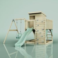 Spielturm Alma aus Holz in Grün, - Grün - Polarplay von POLARPLAY