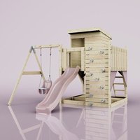 Spielturm Alma aus Holz in Rosa, - Rosa - Polarplay von POLARPLAY