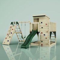 Spielturm Freja aus Holz in Grün, - Grün - Polarplay von POLARPLAY