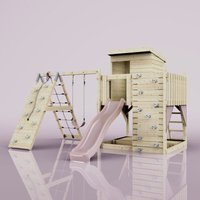 Spielturm Freja aus Holz in Rosa, - Rosa - Polarplay von POLARPLAY