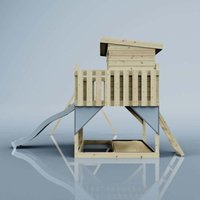 Spielturm Nils aus Holz in BlauTrapezstange - Polarplay Spielturm Nils aus Holz in BlauTrapezstange - Polarplay von POLARPLAY