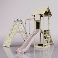 Spielturm Trondheim aus Holz in Rosa, - Rosa - Polarplay von POLARPLAY