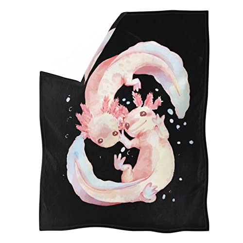 POLERO Axolotl Decke für Mädchen Jungen Niedlich Tier Bett Überwürfe Weiche Decken für Couch, Sofa, Schlafzimmer Größe 3XL von POLERO