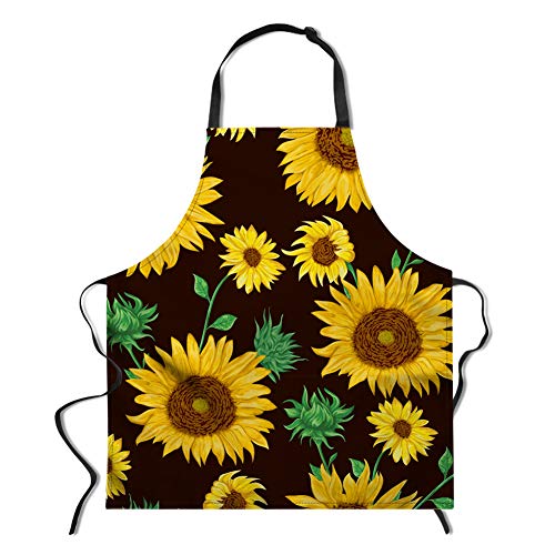 POLERO Dekorative Sonnenblumen-Schürzen für Damen und Herren, langlebig, verstellbar, für Partys, Kochen, Backen von POLERO