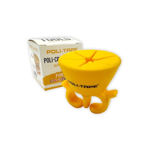 POLI-CRAFT TOOLS SCRAP COLLECTOR – kleiner und praktischer Finger-Abfalleimer zur Entgitterunterstützung, praktisches Plotterzubehör, gelb von POLI-TAPE