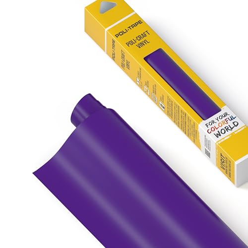 POLI-CRAFT Vinyl Klebefolie (PERMANENT) - selbstklebende Plotterfolie für DIY-Projekte, Violett matt, 30,5 cm x 183 cm von POLI-TAPE