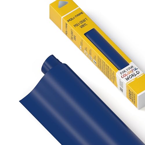 POLI-CRAFT Vinyl Klebefolie (REMOVABLE) - selbstklebende Plotterfolie für DIY-Projekte, Dunkelblau matt, 30,5 cm x 183 cm von POLI-TAPE