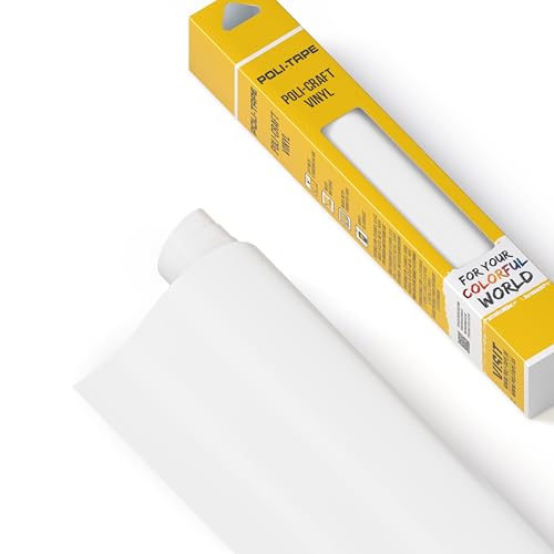 POLI-CRAFT Vinyl Klebefolie (REMOVABLE) - selbstklebende Plotterfolie für DIY-Projekte, Weiß matt, 30,5 cm x 183 cm von POLI-TAPE