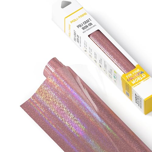 POLI-FLEX® STARFLEX Transferfolie für Textilien – Holographische Effektfolie zum Aufbügeln, Plotterfolie für DIY Shirts, Pink, 30,5 cm x 61 cm von POLI-TAPE