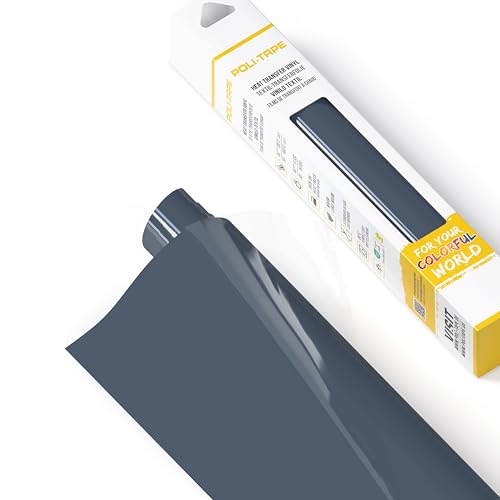 POLI-FLEX® TURBO® - Transferfolie für Textilien - Flexfolie zum Aufbügeln, Plotterfolie für DIY Shirts, Deep Denim Blue matt (NEU), 30,5 cm x 122 cm von POLI-TAPE