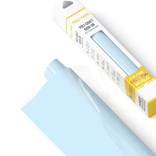 POLI-FLEX® TURBO® - Transferfolie für Textilien - Flexfolie zum Aufbügeln, Plotterfolie für DIY Shirts, Eisblau matt, 30,5 cm x 122 cm von POLI-TAPE