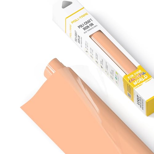 POLI-FLEX® TURBO® - Transferfolie für Textilien - Flexfolie zum Aufbügeln, Plotterfolie für DIY Shirts, Peach Fuzz matt, 30,5 cm x 122 cm von POLI-TAPE