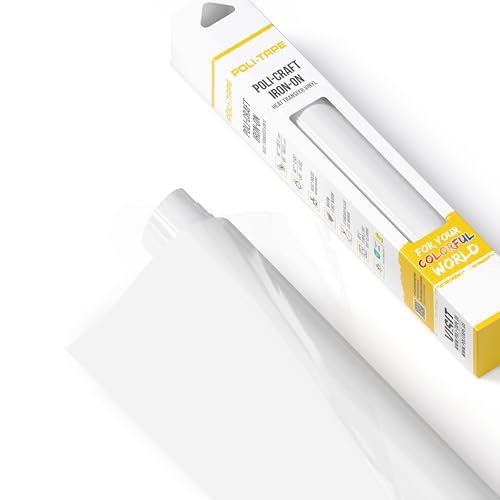 POLI-FLEX® TURBO® - Transferfolie für Textilien - Flexfolie zum Aufbügeln, Plotterfolie für DIY Shirts, Weiß matt, 30,5 cm x 305 cm (VORRATSPACK) von POLI-TAPE