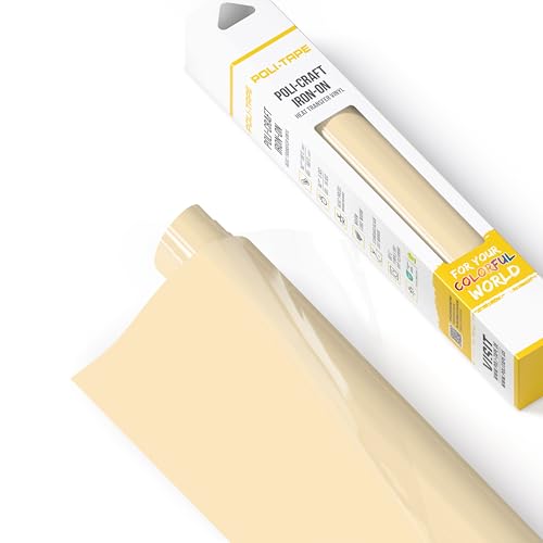 POLI-FLEX® TURBO® - Transferfolie für Textilien - Flexfolie zum Aufbügeln, Plotterfolie für DIY Shirts, Beige matt, 30,5 cm x 122 cm von POLI-TAPE