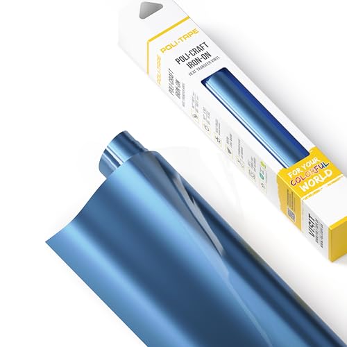 POLI-FLEX® TURBO® - Transferfolie für Textilien - Flexfolie zum Aufbügeln, Plotterfolie für DIY Shirts, Bright Blue matt, 30,5 cm x 122 cm von POLI-TAPE