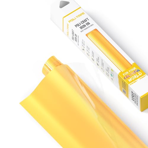 POLI-FLEX® TURBO® - Transferfolie für Textilien - Flexfolie zum Aufbügeln, Plotterfolie für DIY Shirts, Bright Yellow matt, 30,5 cm x 122 cm von POLI-TAPE