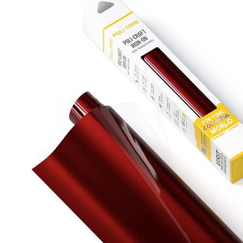 POLI-FLEX® TURBO® - Transferfolie für Textilien - Flexfolie zum Aufbügeln, Plotterfolie für DIY Shirts, Bright Red matt, 30,5 cm x 122 cm von POLI-TAPE