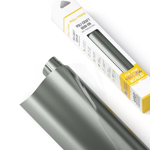 POLI-FLEX® TURBO® - Transferfolie für Textilien - Flexfolie zum Aufbügeln, Plotterfolie für DIY Shirts, Bright Silver matt, 30,5 cm x 122 cm von POLI-TAPE