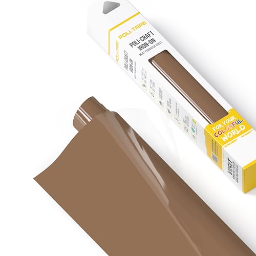 POLI-FLEX® TURBO® - Transferfolie für Textilien - Flexfolie zum Aufbügeln, Plotterfolie für DIY Shirts, Kaffee matt, 30,5 cm x 122 cm von POLI-TAPE
