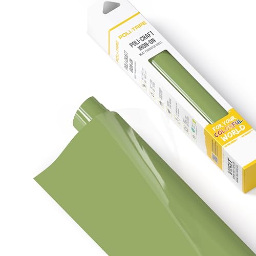 POLI-FLEX® TURBO® - Transferfolie für Textilien - Flexfolie zum Aufbügeln, Plotterfolie für DIY Shirts, Olive matt, 30,5 cm x 122 cm von POLI-TAPE