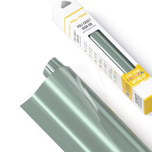 POLI-FLEX® TURBO® - Transferfolie für Textilien - Flexfolie zum Aufbügeln, Plotterfolie für DIY Shirts, Silber Metallik glänzend, 30,5 cm x 122 cm von POLI-TAPE