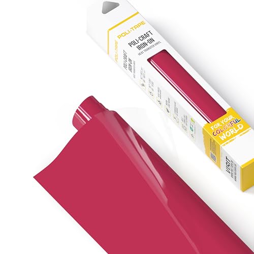 POLI-FLEX® TURBO® - Transferfolie für Textilien - Flexfolie zum Aufbügeln, Plotterfolie für DIY Shirts, Viva Magenta matt, 30,5 cm x 122 cm von POLI-TAPE