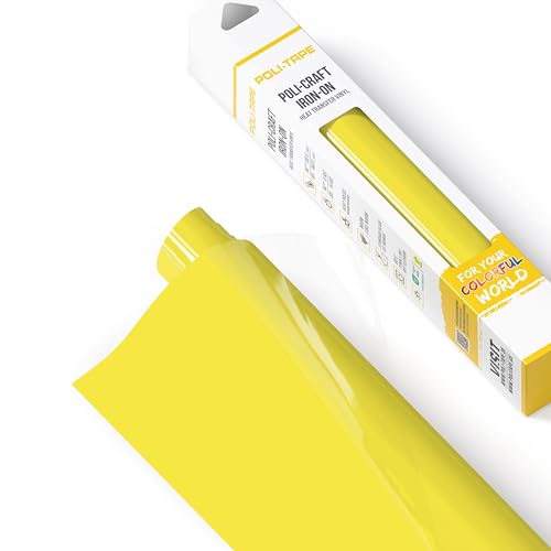 POLI-FLEX® TURBO® - Transferfolie für Textilien - Flexfolie zum Aufbügeln, Plotterfolie für DIY Shirts, Zitronengelb matt, 30,5 cm x 122 cm von POLI-TAPE