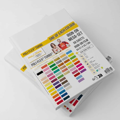 POLI-FLEX TURBO Flexfolien-Bundle - 58 Farben + Musterkarte von POLI-TAPE