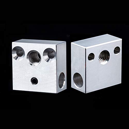 CR-10 Heizblock für Creality All Metal Hotend Ender 3S Ender 3 Pro Ender 5 Pro CR10 S4 S5 3D-Drucker (Aluminium), 2er-Pack von POLISI3D