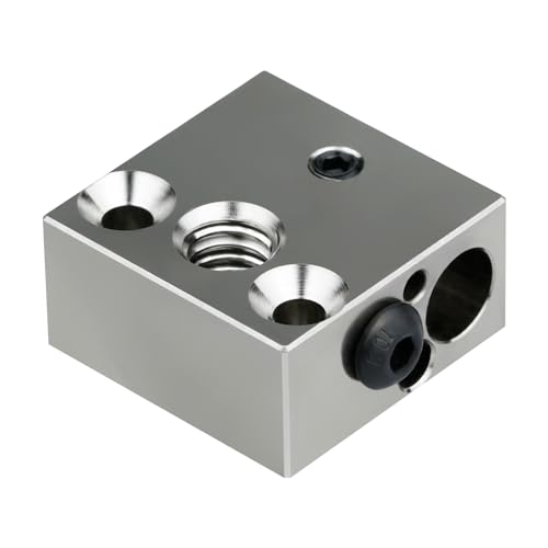 Hitzebeständiger CR-10-Heizblock aus beschichtetem Kupfer für MK8 Extruder des Creality All Metal Hotend 3D-Druckers, Ender 3s, V2, Ender 3 Pro, Ender 5 Pro, CR10, S4, S5, Kupfer von POLISI3D