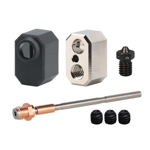 Upgrade Bimetall Heatbreak Adapter überzogener Kupferblock 0.4mm V6 gehärteter Stahl Düse Silikon Abdeckung Hotend Druckkopf Kompatibel mit Prusa I3 MK4 XL Nextruder Heaterblock 3D Drucker von POLISI3D