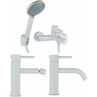 Badezimmer-Mischerpaket aus Matt Weiß Pollini Jessy KITJES5BO von POLLINI ACQUA DESIGN