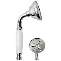 Pollini Acqua Design - Handbrause aus Messing mit weißem Griff Niky DOC2300.B.D Chrom - Chrom von POLLINI ACQUA DESIGN