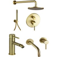 Kompletter Satz Badarmaturen in der Farbe gebürstetes Gold Pollini Jessy KITJES3OS Kompletter Satz Badarmaturen in der Farbe gebürstetes Gold Pollini Jessy KITJES3OS von POLLINI ACQUA DESIGN
