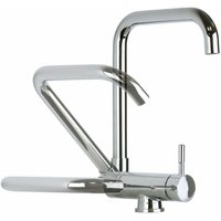 Küchenspülmischermodell unter dem Fenster in Chromfarbe Pollini LOW MXKWAVMC3CR Chrom von POLLINI ACQUA DESIGN