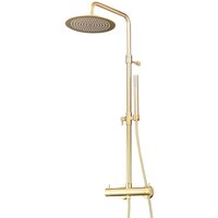 Mechanische Duschsäule, rundes Modell in gebürstetem Gold, Pollini Jessy 40P10264B0OS Gebürstetes Gold von POLLINI ACQUA DESIGN
