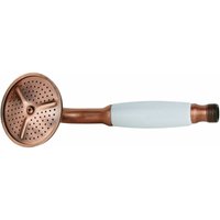 Pollini Acqua Design - Handbrause aus Kupferarbenem Messing mit weißem Griff Niky DOC2300.B.D.RA.S Kupfer von POLLINI ACQUA DESIGN