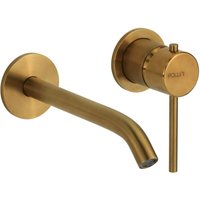 Pollini Acqua Design - Wandmontierter Waschtischmischer aus gebürstetem PVD-Stahl in Gold ohne Ablaufgarnitur Pollini Marla 24220IOS Gebürstetes Pollini Acqua Design - Wandmontierter Waschtischmischer aus gebürstetem PVD-Stahl in Gold ohne Ablaufgarnitur Pollini Marla 24220IOS Gebürstetes von POLLINI ACQUA DESIGN