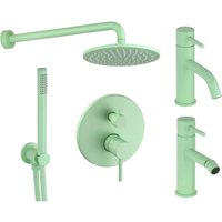 Rundes Bidet-Waschtischmischer-Set und Duschset in hellgrüner Farbe Pollini Jessy Color KITJESSYCOLORA22 Rundes Bidet-Waschtischmischer-Set und Duschset in hellgrüner Farbe Pollini Jessy Color KITJESSYCOLORA22 von POLLINI ACQUA DESIGN